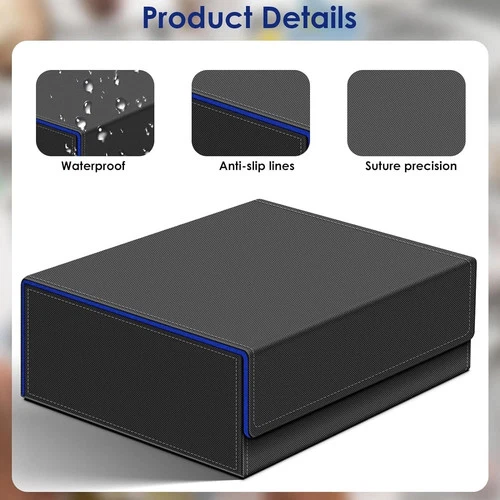 Trading Card Storage Box for 1800+, Leather Storage Box with Strong Closure - Picture 4 of 10