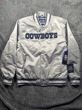 Ultra Game NFL Dallas Cowboys Satin Bomber Jacket Mens Small w tags Msrp 130.00