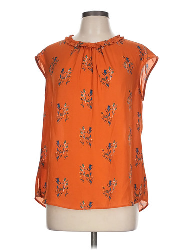 Daniel Rainn Women Orange Sleeveless Blouse L