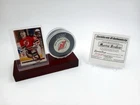 Martin Brodeur Signed New Jersey Devils Hockey Puck & 1995 Donruss W/ COA