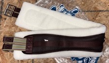 44" English Fleece Cushion Padded Girth, Black/Brown W Multicolors On Buckle,Whi