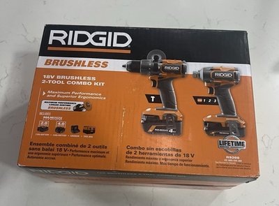 #ad #ad RIDGID 18V Brushless Drill Driver amp; Impact Driver Kit R9208 2 Li Ion Batteries $159.00