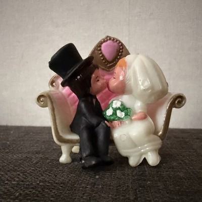 VINTAGE Hochzeitstorte Topper Dekoration - Küssende Braut & Bräutigam - 60er 70er
