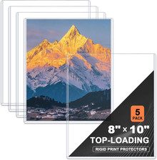 5 Pack 8" x 10" Rigid Photo Protectors Clear Top Loading Hard Plastic Sleeves