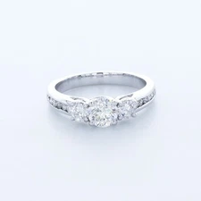 2.25ct tw G SI1 Round Natural Certified Diamonds PT 950 Classic Three-Stone Ring