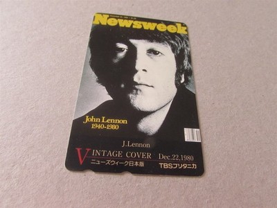 JOHN LENNON AUF NEWSWEEK COVER AUF UNBENUTZTER TELEFONKARTE AUS JAPAN 