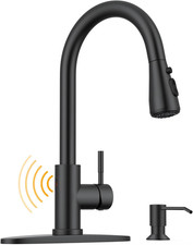 Touchless Kitchen Sink Faucet with Soap Dispenser, Single Handle Kitchen Faucets