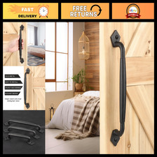 Rustic 12" Round Barn Door Handles - Heavy Duty Metal Pull for Sliding Doors, Ma
