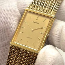 Working SEIKO LaSalle Watch 5A54-5149 Gold Bangle