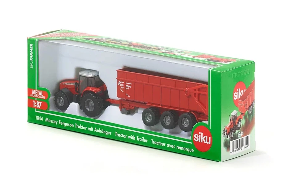 Siku 1844, Massey Ferguson Tractor with Trailer, 1:87, Metal/Plastic, Red - Image 3 of 4