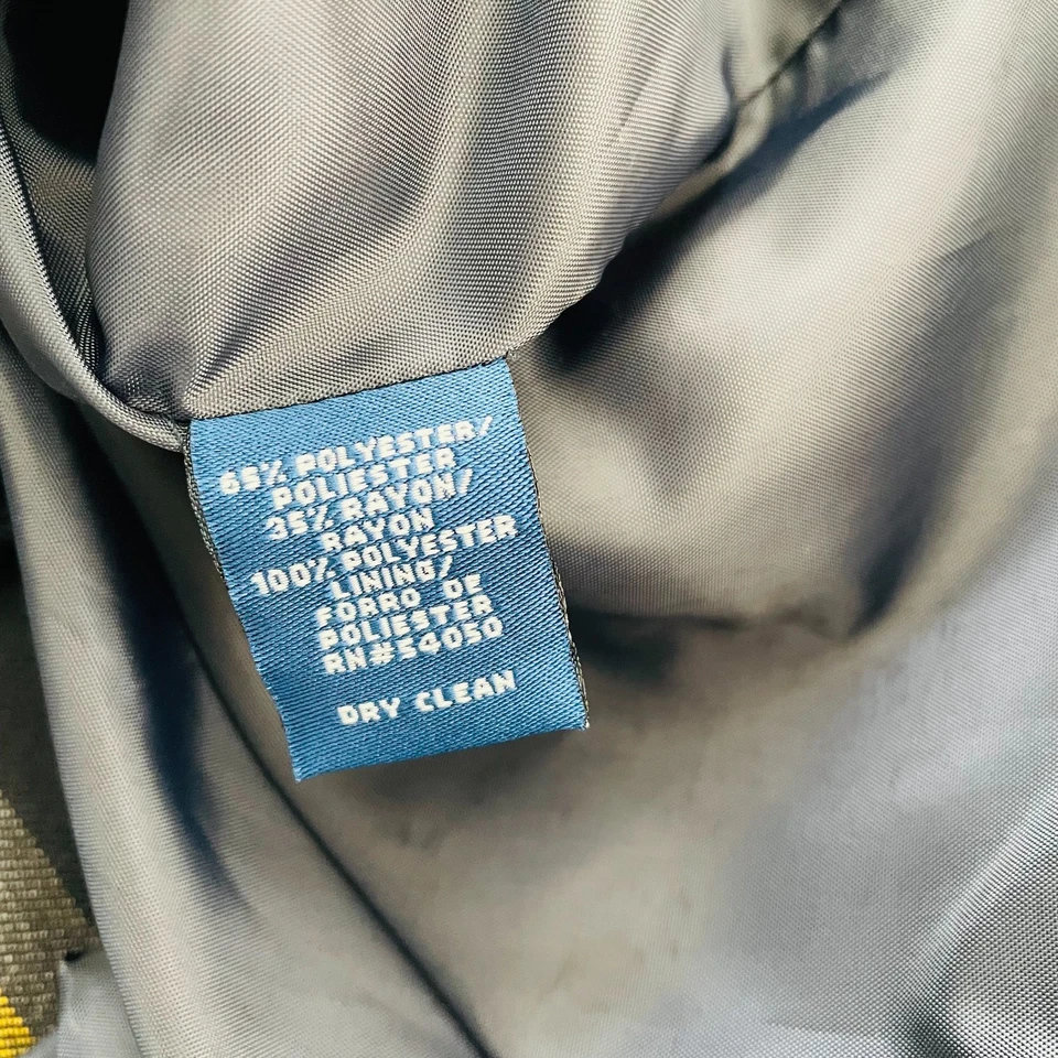 Blazer chaqueta corta vintage Evan Picone para mujer azul marino a cuadros talla grande Foto 4 de 4