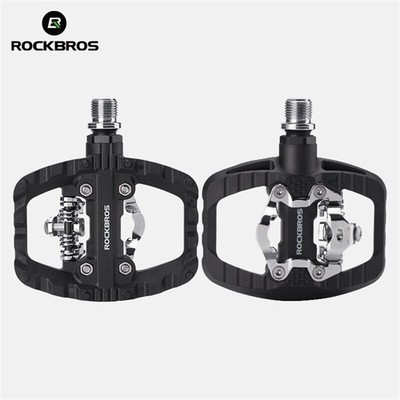 ROCKBROS Bicycle Lock Pedals Anti-slip Sealed Bearing Lock/Flat Pedals for SPD