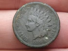 1864 L Indian Head Cent Penny, With L, Pointed Bust, Fine/VF Details