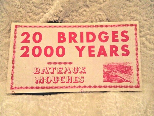 Vintage~20 Bridges 2000 Years~Bateaux Mouches~Paris, France~Brochure - Bild 2 von 6