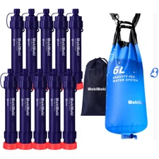 Gravity Water Filter Straw,6L,Camping Water Purifier Filtration System,Survival
