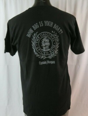Mens Captain Morgain Rum How Big Is Your Boat? Short Sleeve T Shirt Size XL NEW