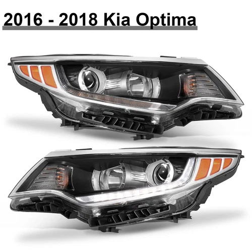 For 2016 2017 2018 Kia Optima LED DRL Headlights w/ Bulbs Headlamps Left & Right - Picture 2 of 21