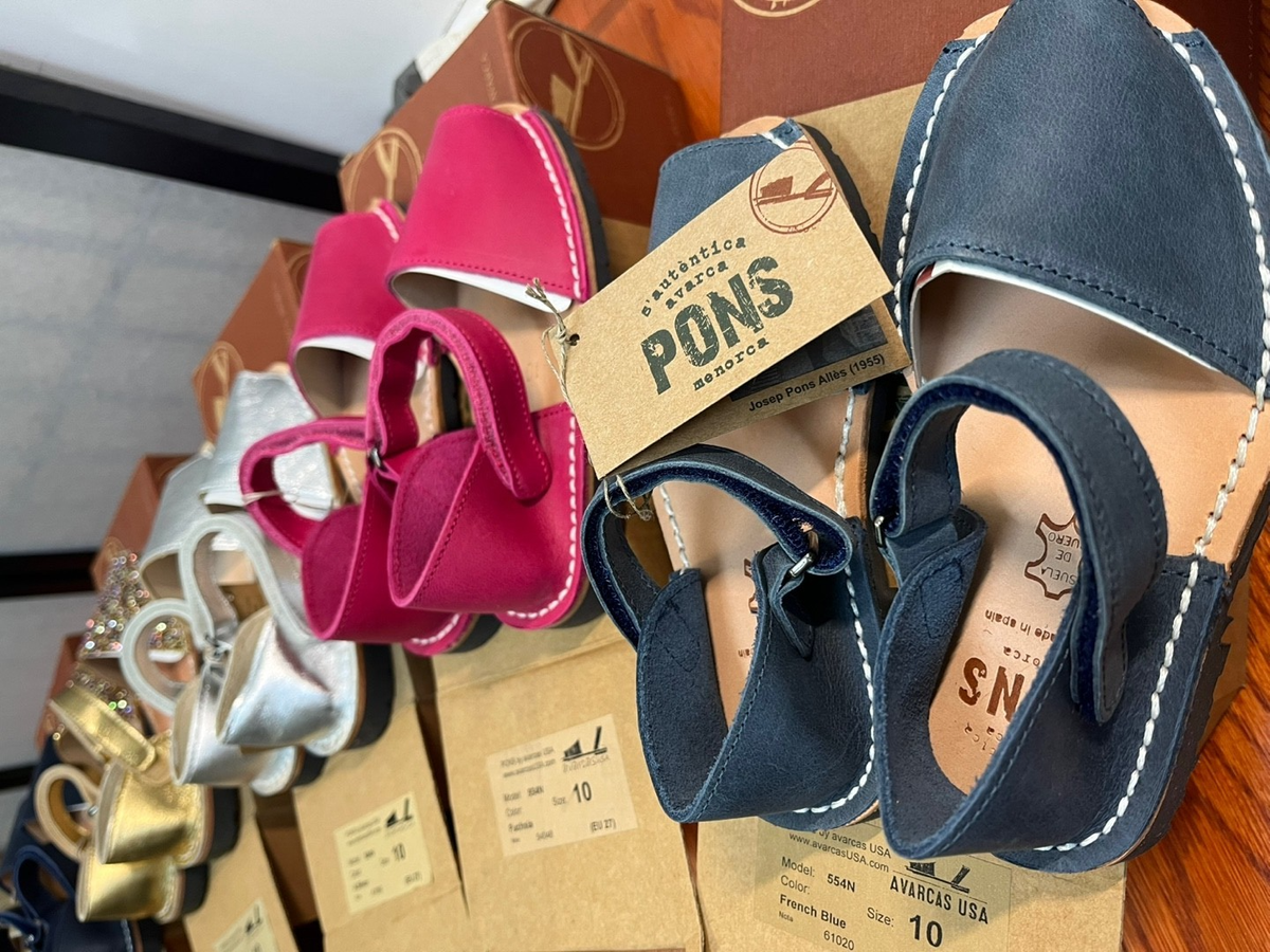 PONS Strap Avarcas Leather Sandals Handmade Spain Shoes Girls size 10