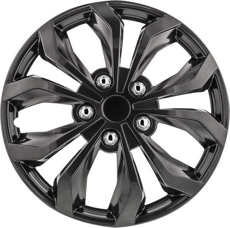 17-inch Universal Gunmetal ABS Wheel Cover Hubcap Set of 4 Snap On