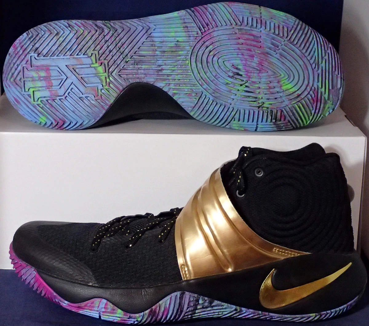 シューズ(男性用) NIKE Kyrie2 ID Nike Kyrie 2 ID Basketball Shoes 11.5 Mens Sneakers White Gold