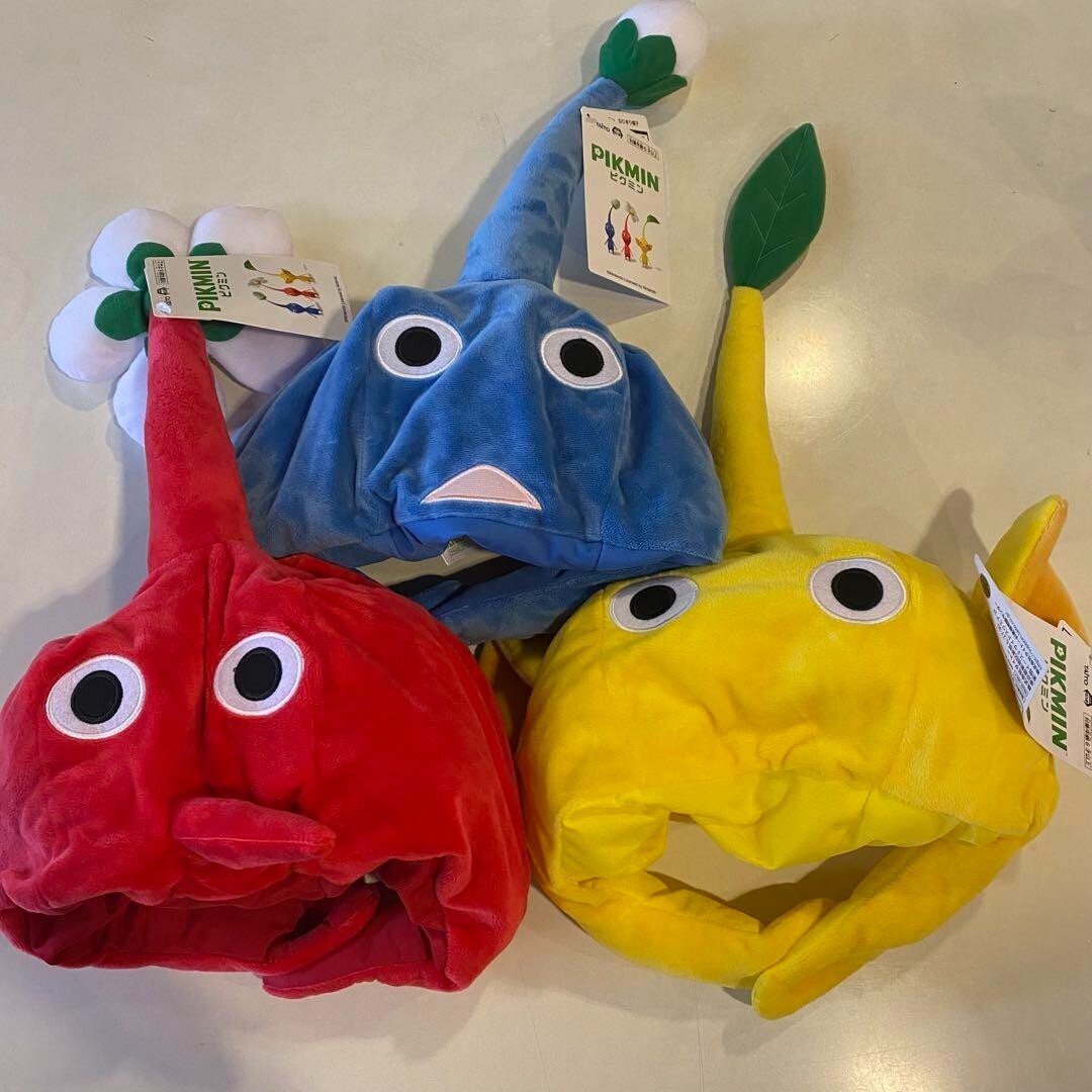 Pikmin Cosplay Hat Yellow & Blue & Red Set of 3 Pikmin Costume