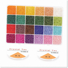 DIY Jewelry Making Kit - 12000pcs 2mm GL Seed Beads with Needle, Tweezers, Elast