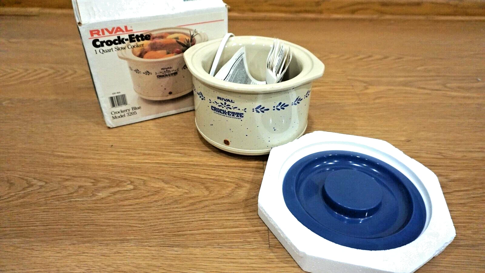 RIVAL 1Q COCK-ETTE SLOW COOKER CROCKERY BLUE 3205 NEW