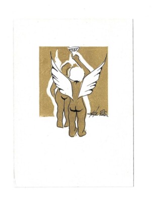 ROZSA TOTH: Neujahrsgraphik P. F. 1987, Putti