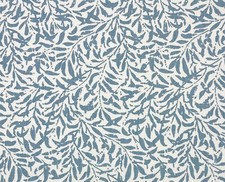 BALLARD DESIGNS MARJORIE SLATE BLUE BOTANICAL LEAF MULTIUSE FABRIC BY YARD 54"W