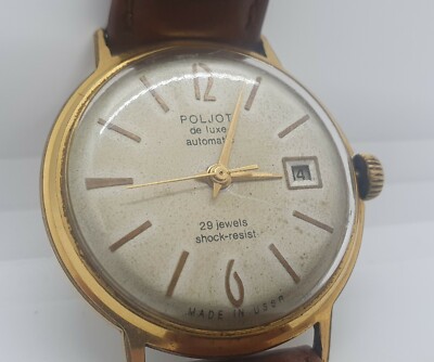 Poljet poljot de lux automatic 29 jewels shok resist gold au 20