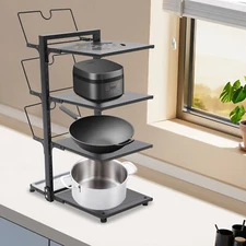 4-tier Modern Pot and Pan Organizing Rack Pot Organizer Kitchen Pot Organizer