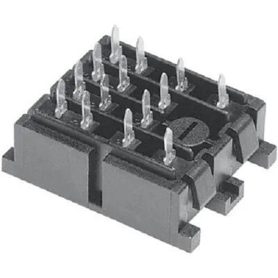 Custom Connector MR14-PCB Relay Socket, 14-Pin, 4-Pole, PCB, 300 V, 10 A, Lot/10