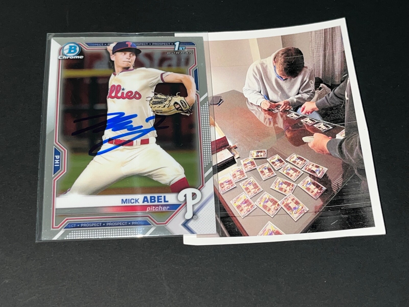 Mick Abel Phillies Auto Signed 2021 1st Bowman Chrome /