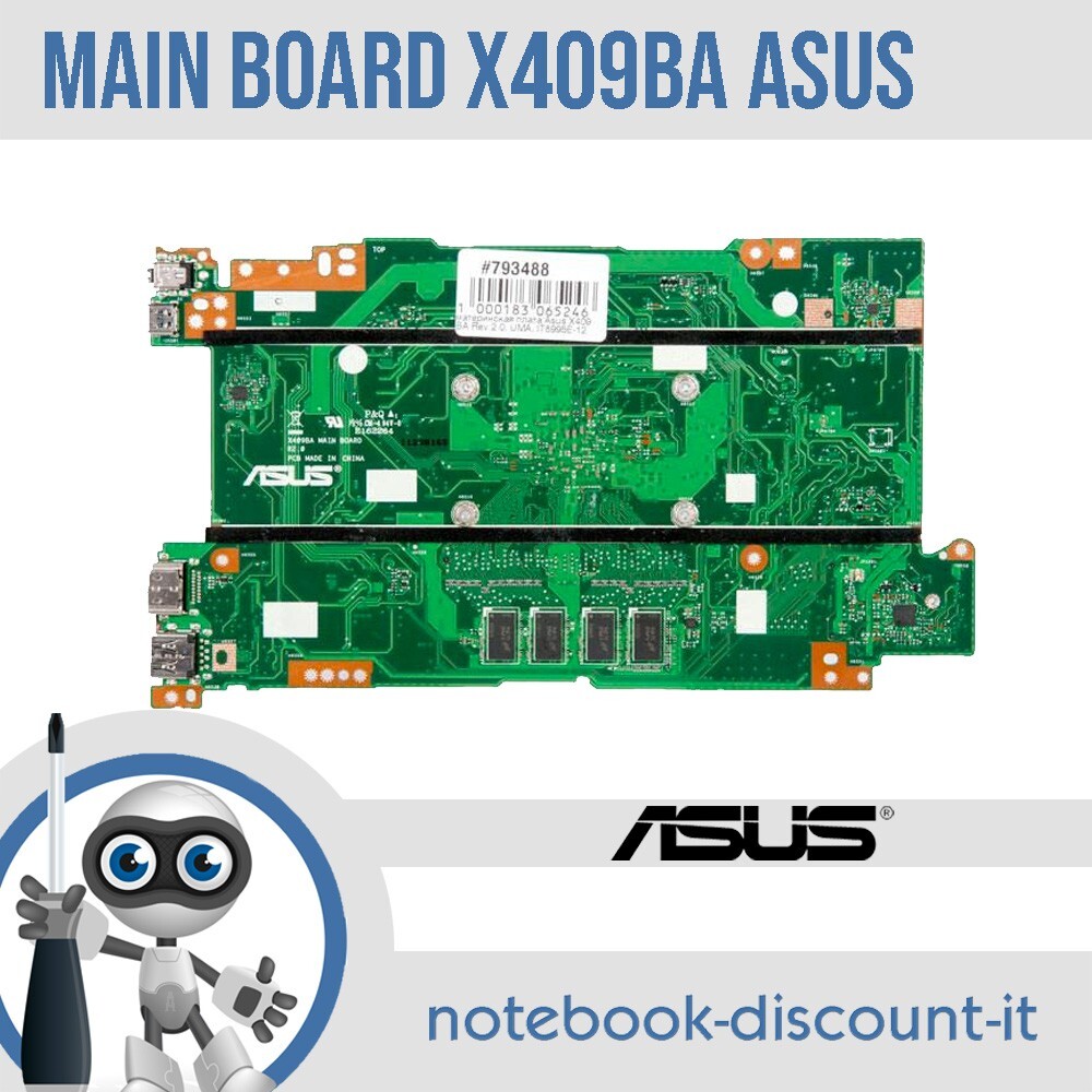 Asus X409BA Motherboard con AMD A9-9425 4gb Ram per Asus X509BA