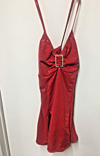 Kelle Made in USA Adult Med. Red Sparkly Dance costume W/ Fingerless Gloves