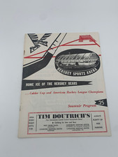 1959 Calder Cup Finals AHL Hockey Program Hershey Bears v Buffalo Bisons Game 3