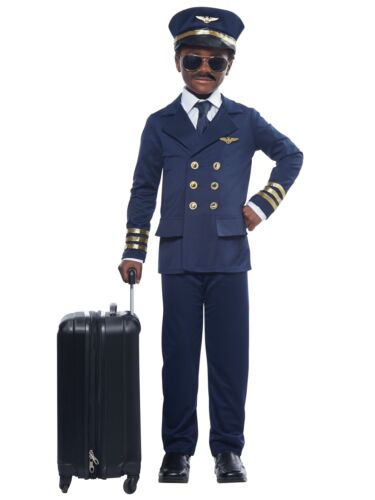 Airplane Pilot Captain Flight Aviator Uniform Book Week Girls Boys Costume - Picture 1 of 5