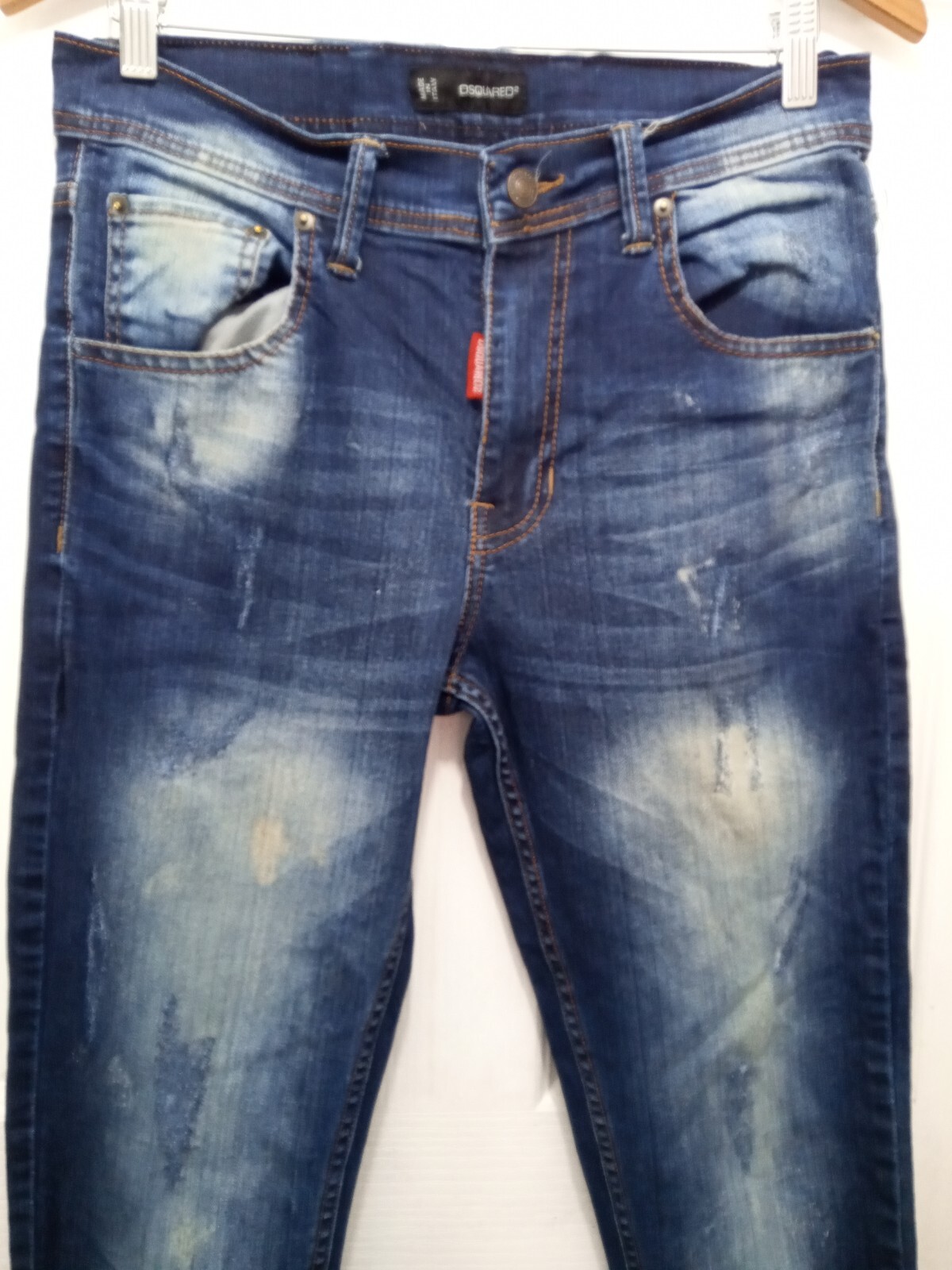Dsquared2 ICON Men Distressed Blue Wash Stretch Slim Jeans W32 image 3