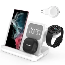 4 in 1 Wireless Charging Station for Apple Devices w/Alarm Clock for Apple Watch
