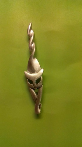 Broche Chat En Métal Argenté Neuve Sans Emballage - Design Mignon, Acier Inoxydable, Bijou Fantaisie