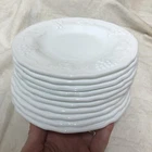 10 Vintage White Milk Glass Grape Harvest 6” Bread Dessert Plates EUC