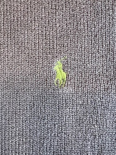 Polo By Ralph Lauren Sweater Men's Large Blue 100% Cotton Mock Neck Quarter Zip - Picture 3 of 9