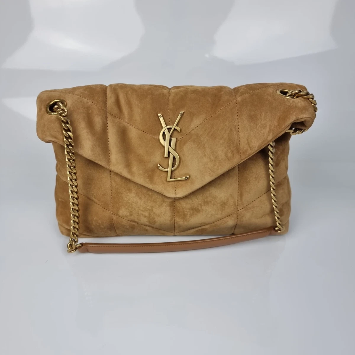 Small YSL Loulou Bag in Cinnamon Suede