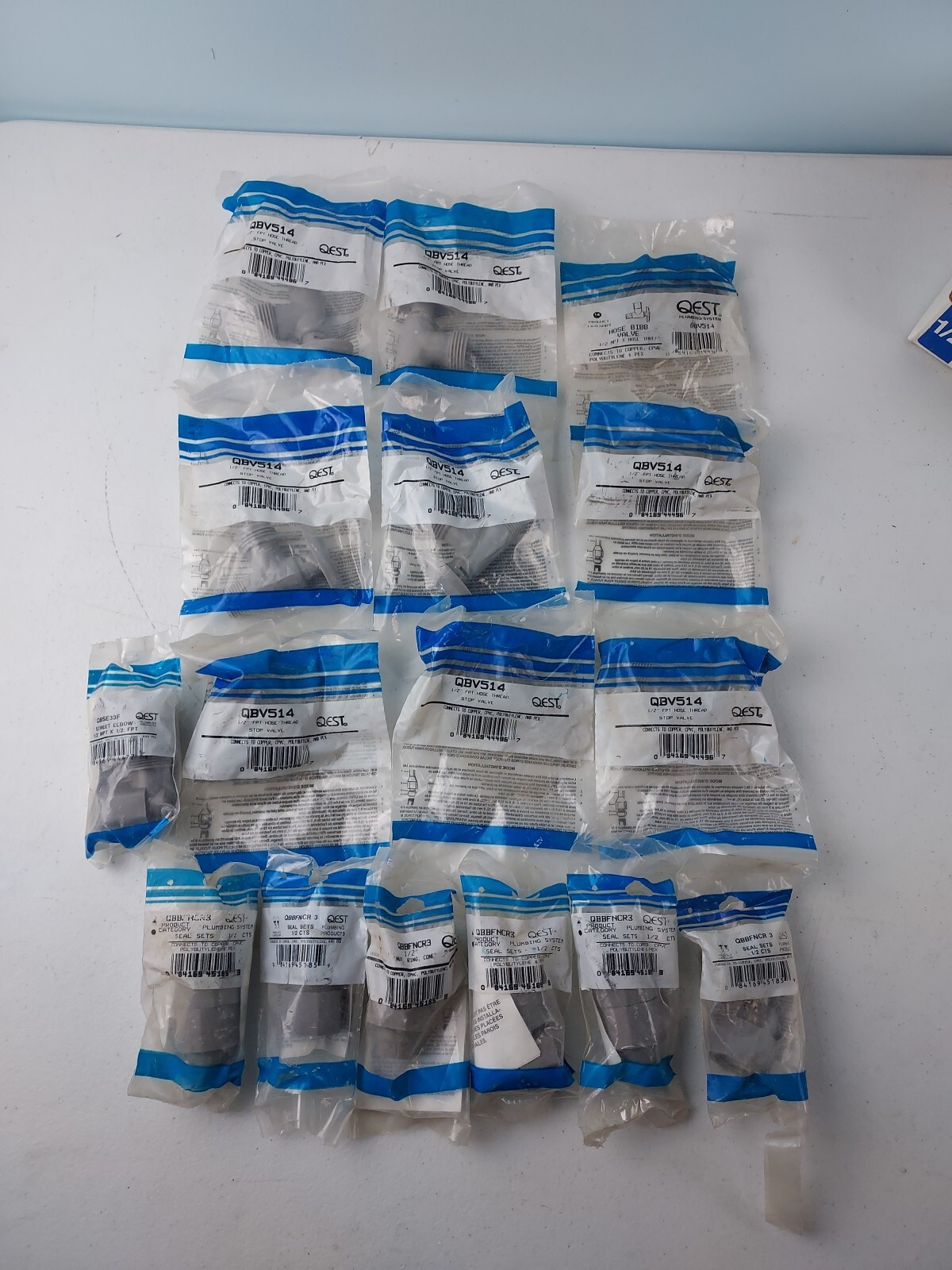 Qest Pex 1/2" Plumbing FITTING LOT QBV514 FPT HOSE THREAD STOP VALVE