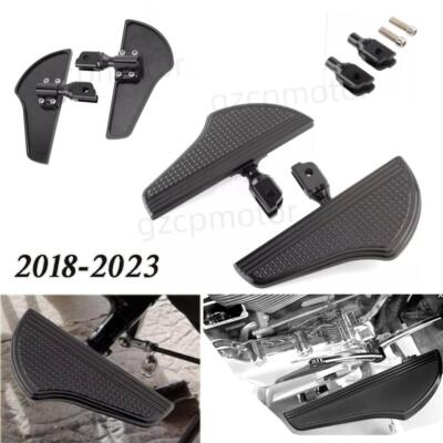 2X Black Front Foot Floorboards Foot Pegs For Harley Softail Street Bob Dyna 18+