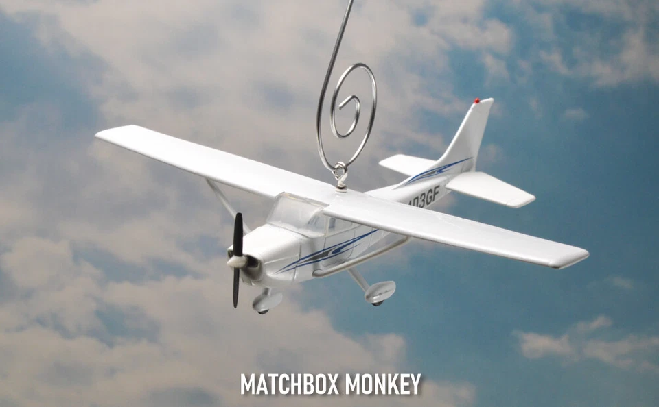 Cessna 172 Christmas Ornament Single Prop Airplane Aircraft Plane Skyhawk Mono - Image 3 of 4