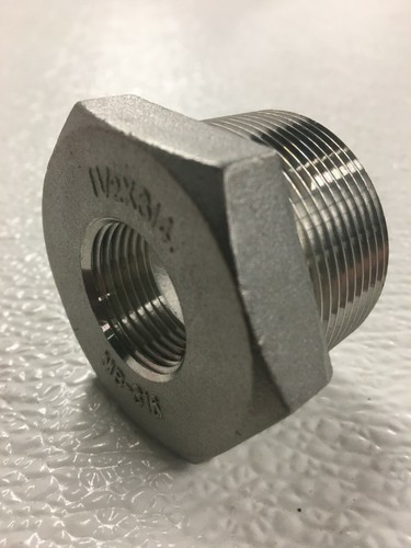 Hex Bushing 1-1/2" x 3/4" 150# 316 Stainless Steel SS Threaded Pipe Fitting - Afbeelding 1 van 8