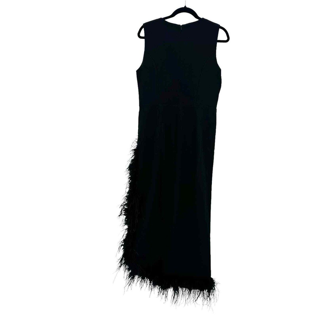 feather trim asymmetric dress mac duggal Sleeveless Black Size 10 NWT Asymmetrical Open Back Linen Coachella Outfits Girl Dress:12-18 months Perfect for making a