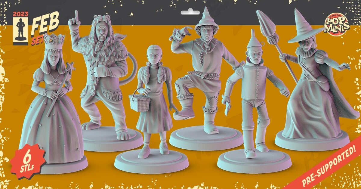 Wizard of OZ Dorthy group Miniature Fits DND D&D Pathfinder