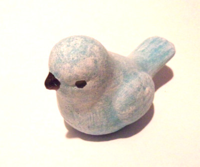 Latex tiny bird mold plaster cement mould 3'' x 2'' thick style 1 tail up